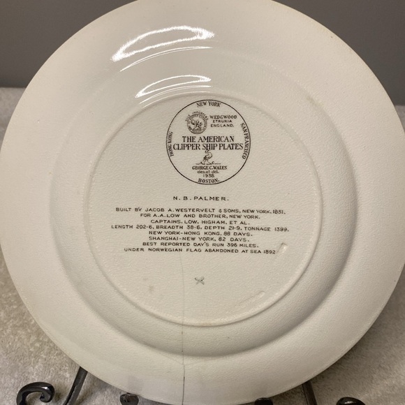 Wedgwood The American Clipper Ship Plate "N. B. Palmer" - Picture 4 of 6